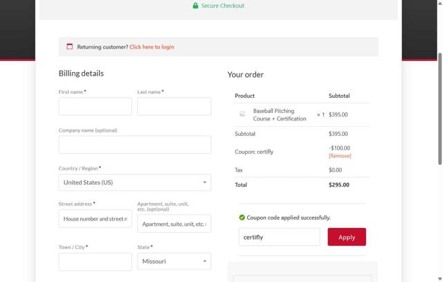 Rapsodo checkout page showing Rapsodo discount code box | Screenshot taken by SimplyCodes community member on Sep 12, 2025