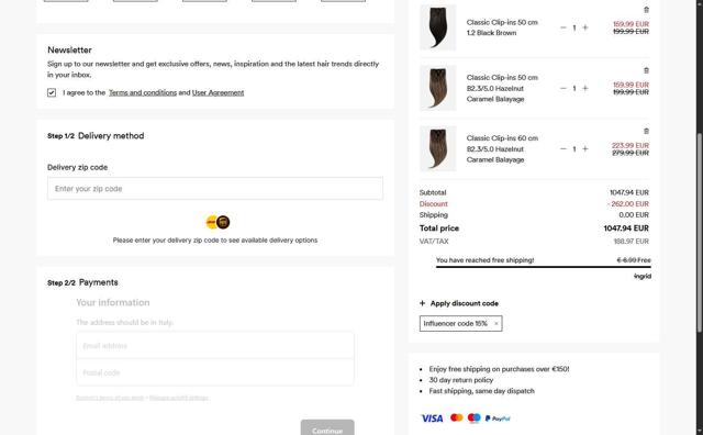 Rapunzel of Sweden checkout page showing Rapunzel of Sweden discount code box | Screenshot taken by SimplyCodes community member on Jun 29, 2025