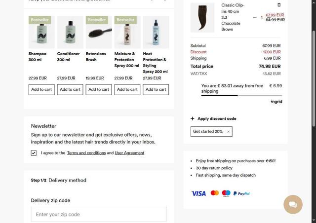 Rapunzel of Sweden checkout page showing Rapunzel of Sweden discount code box | Screenshot taken by SimplyCodes community member on May 13, 2025