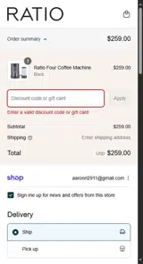 R6J2 coupon verification screenshot