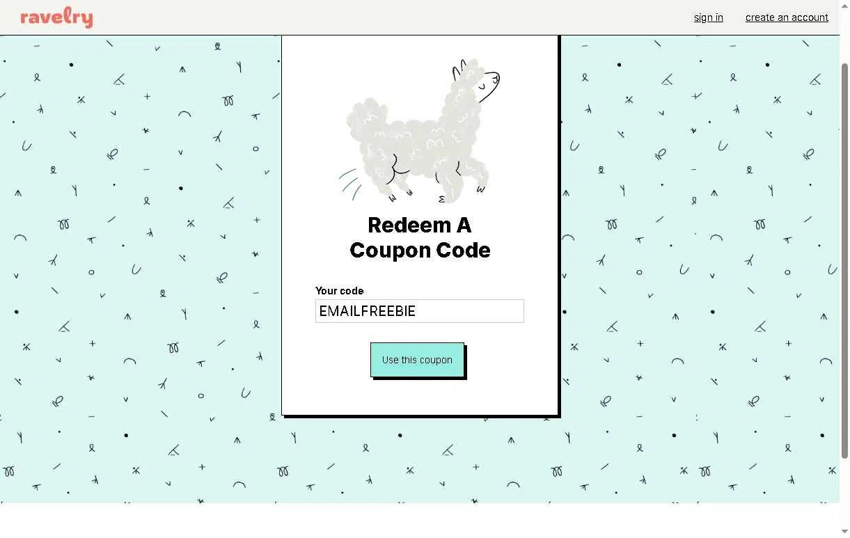 Ravelry checkout page showing Ravelry coupon code box | Screenshot taken by SimplyCodes community member on Dec 27, 2025