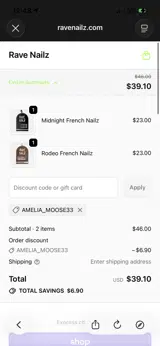 AMELIA_MOOSE33 coupon verification screenshot