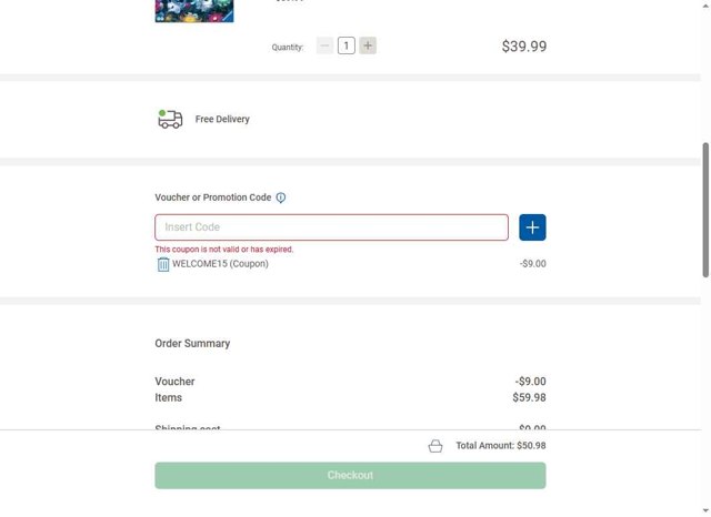 Ravensburger checkout page showing Ravensburger coupon code box | Screenshot taken by SimplyCodes community member on Aug 13, 2025