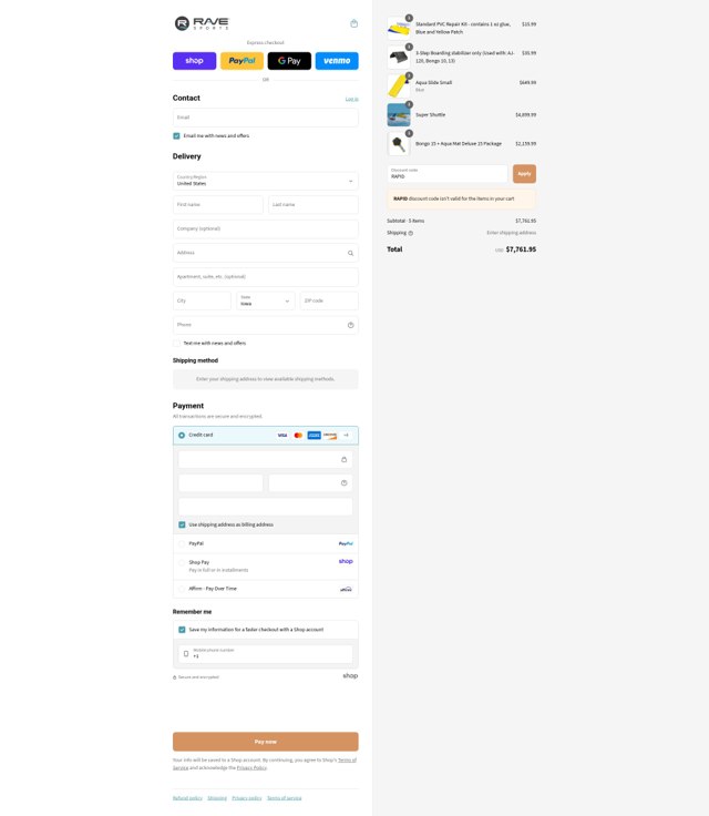 Rave Sports checkout page showing Rave Sports promo code box | Screenshot taken by SimplyCodes community member on Sep 4, 2025