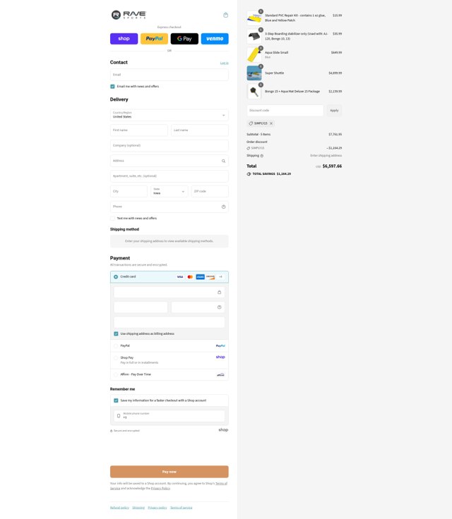 Rave Sports checkout page showing Rave Sports promo code box | Screenshot taken by SimplyCodes community member on Sep 4, 2025
