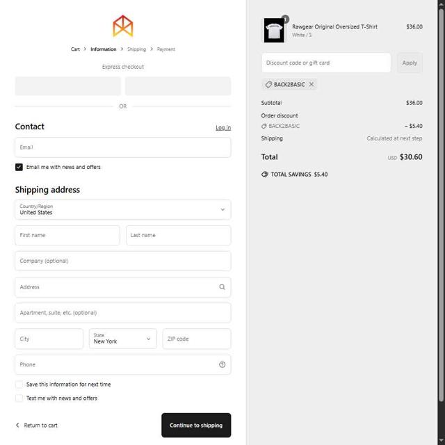 Raw Gear checkout page showing Raw Gear discount code box | Screenshot taken by SimplyCodes community member on Jun 17, 2025