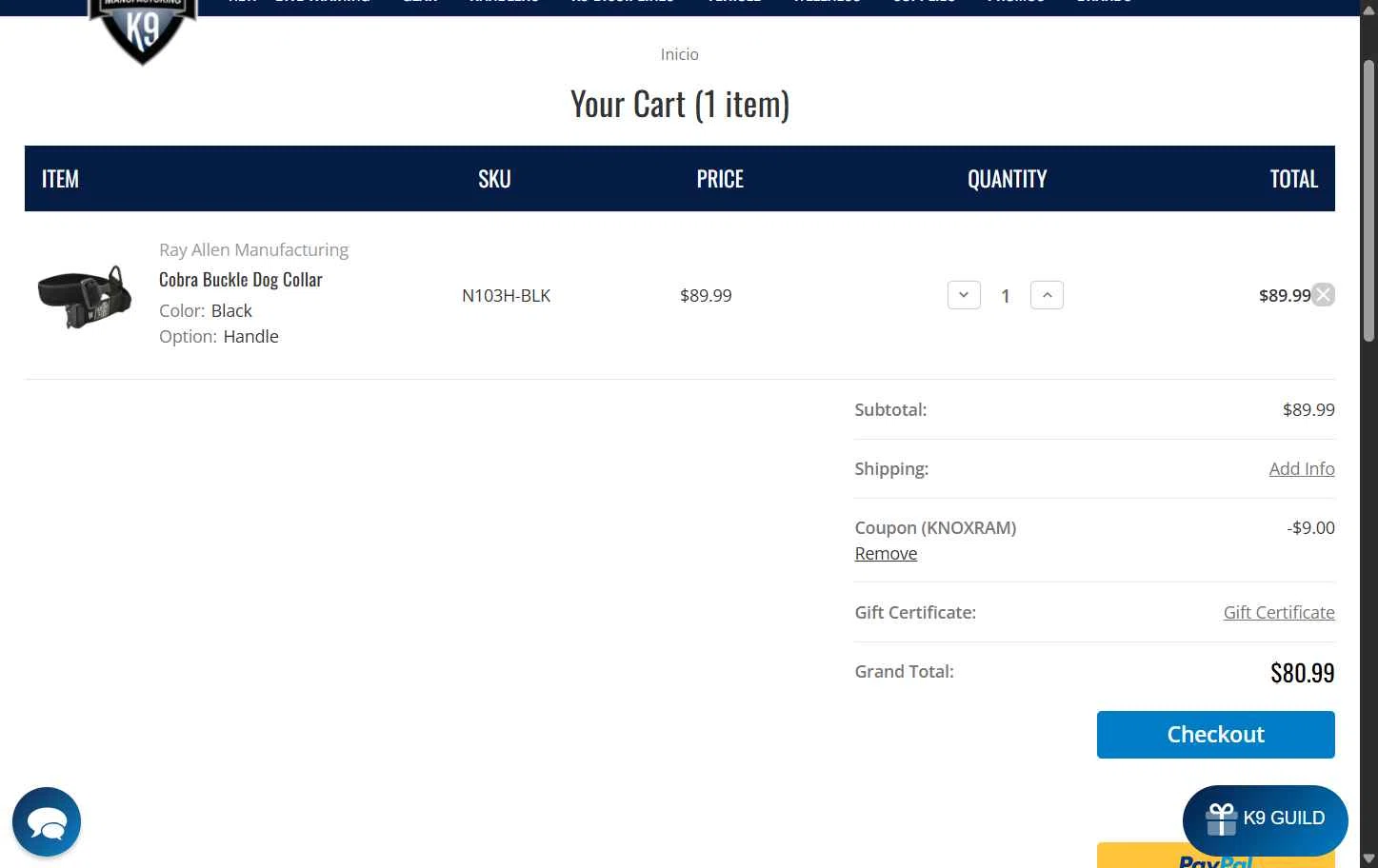 Ray Allen Manufacturing checkout page showing Ray Allen Manufacturing promo code box | Screenshot taken by SimplyCodes community member on Oct 8, 2025
