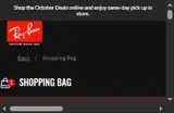Ray-Ban coupon verification screenshot