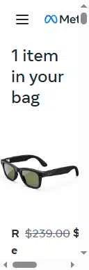 Verification screenshot for 20% Off Select Items at Ray-Ban Meta - 6mo ago