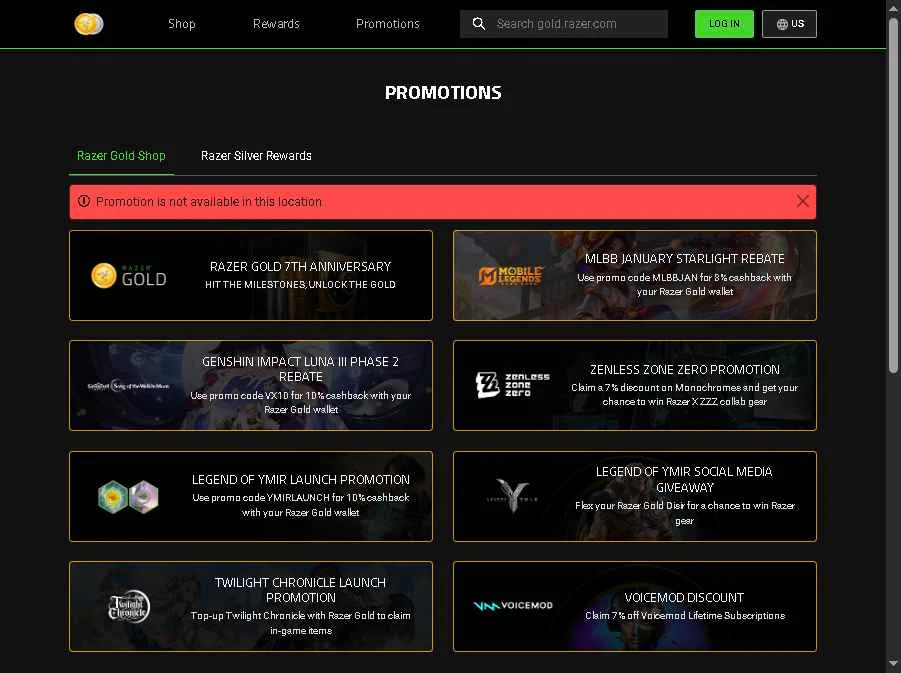 Razer Gold Partner checkout page showing Razer Gold Partner promo code box | Screenshot taken by SimplyCodes community member on Jan 3, 2026