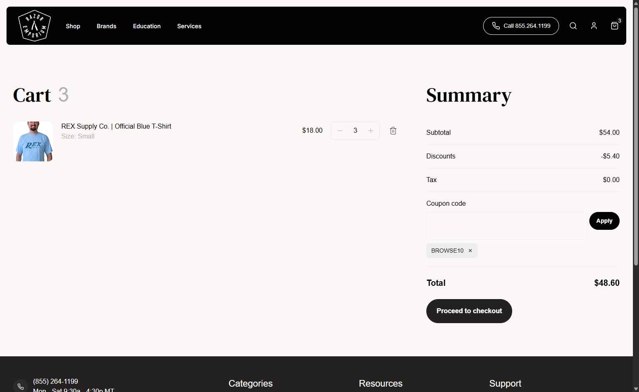 Razor Emporium checkout page showing Razor Emporium discount code box | Screenshot taken by SimplyCodes community member on Aug 11, 2025