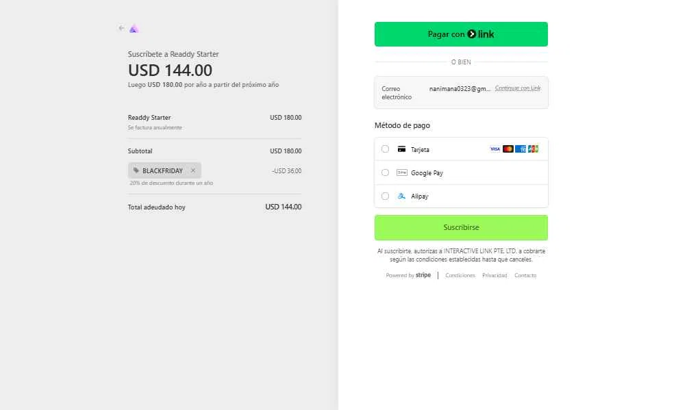 Readdy checkout page showing Readdy promo code box | Screenshot taken by SimplyCodes community member on Dec 15, 2025
