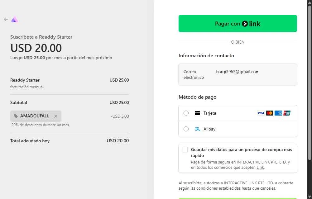 Readdy checkout page showing Readdy promo code box | Screenshot taken by SimplyCodes community member on Feb 11, 2026