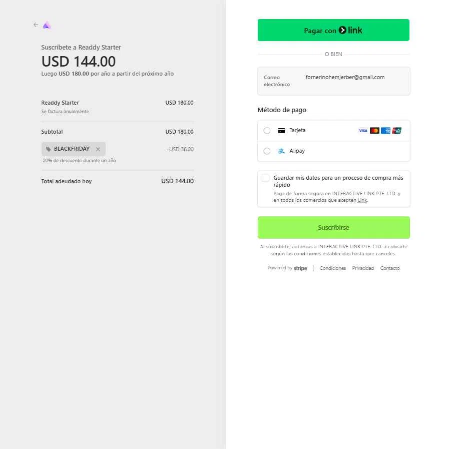 Readdy checkout page showing Readdy promo code box | Screenshot taken by SimplyCodes community member on Jan 6, 2026