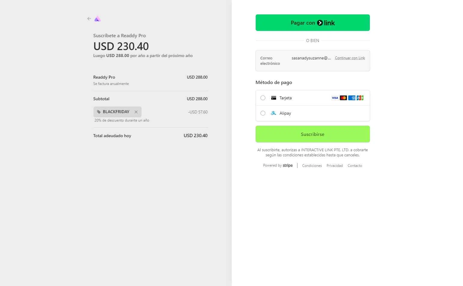 Readdy checkout page showing Readdy promo code box | Screenshot taken by SimplyCodes community member on Nov 25, 2025
