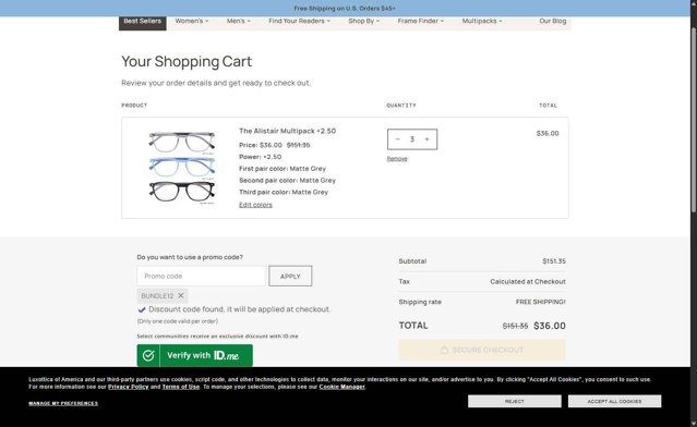 Readers.com checkout page showing Readers.com coupon code box | Screenshot taken by SimplyCodes community member on Sep 7, 2025