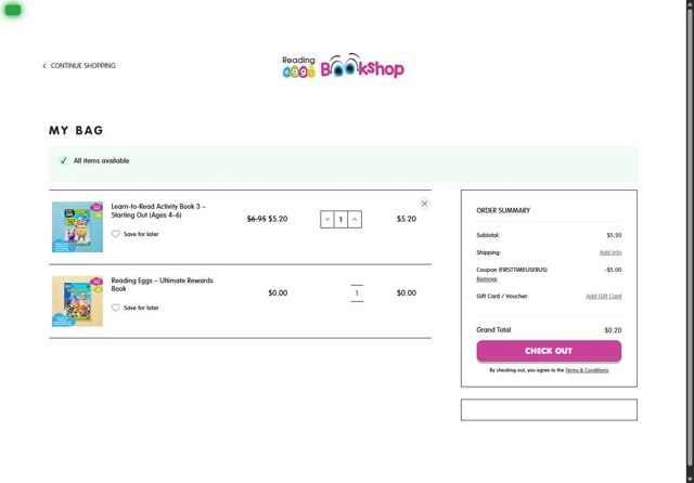 Reading Eggs checkout page showing Reading Eggs coupon code box | Screenshot taken by SimplyCodes community member on Apr 17, 2025