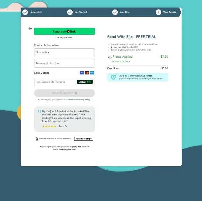 Read With Ello checkout page showing Read With Ello promo code box | Screenshot taken by SimplyCodes community member on Dec 15, 2025