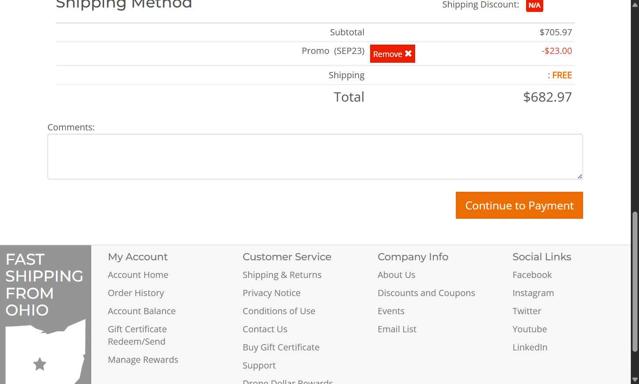 Ready Made RC checkout page showing Ready Made RC promo code box | Screenshot taken by SimplyCodes community member on Sep 1, 2025
