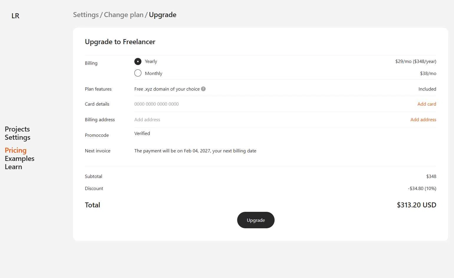 Readymag checkout page showing Readymag promo code box | Screenshot taken by SimplyCodes community member on Feb 4, 2026