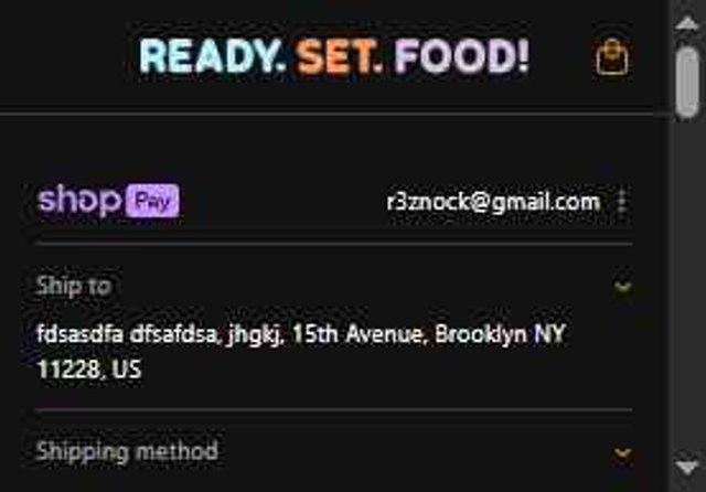 Ready, Set, Food checkout page showing Ready, Set, Food discount code box | Screenshot taken by SimplyCodes community member on Jul 30, 2025