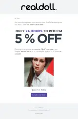 RealDoll coupon verification screenshot