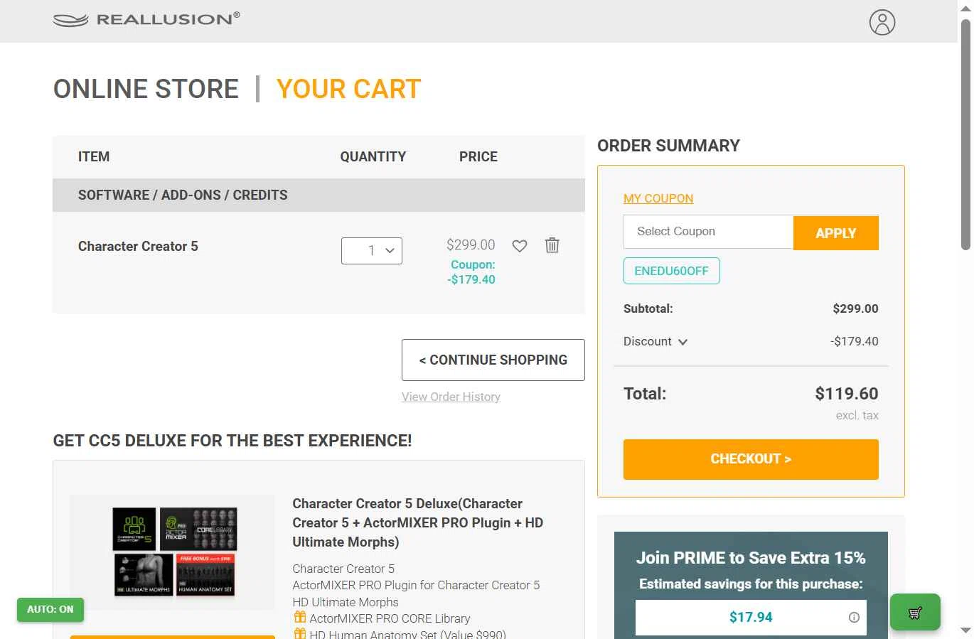 Reallusion checkout page showing Reallusion promo code box | Screenshot taken by SimplyCodes community member on Dec 24, 2025