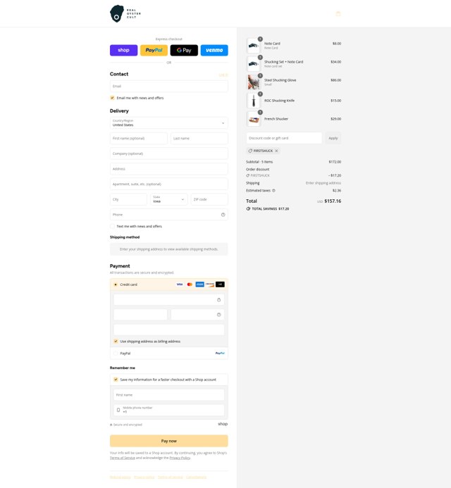 Real Oyster Cult checkout page showing Real Oyster Cult promo code box | Screenshot taken by SimplyCodes community member on Sep 4, 2025