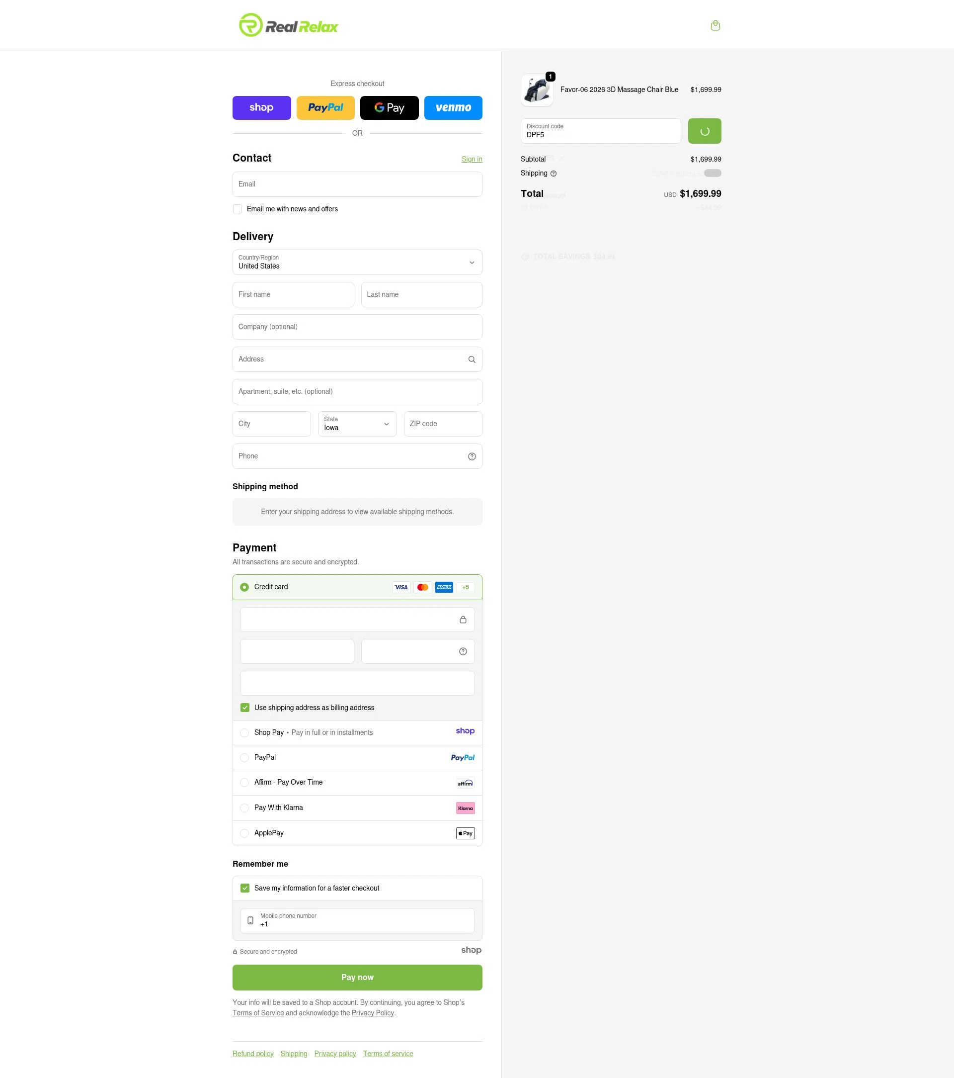 Real Relax checkout page showing Real Relax discount code box | Screenshot taken by SimplyCodes community member on Jan 2, 2026