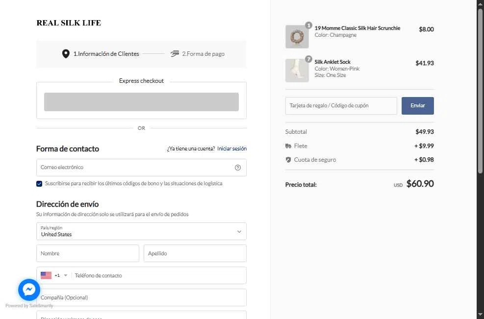 RealSilk Life checkout page showing RealSilk Life promo code box | Screenshot taken by SimplyCodes community member on Jun 16, 2025