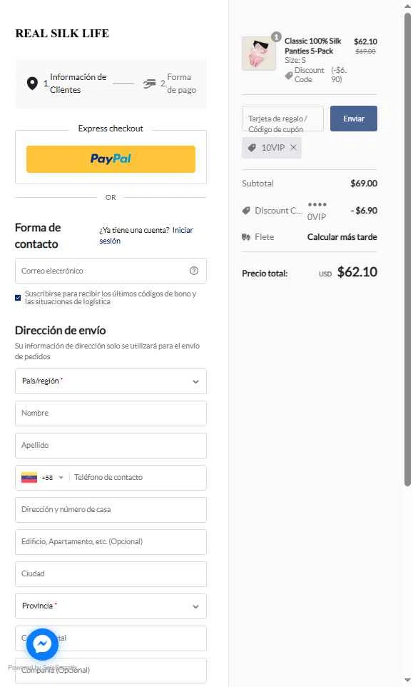 RealSilk Life checkout page showing RealSilk Life promo code box | Screenshot taken by SimplyCodes community member on Jun 16, 2025