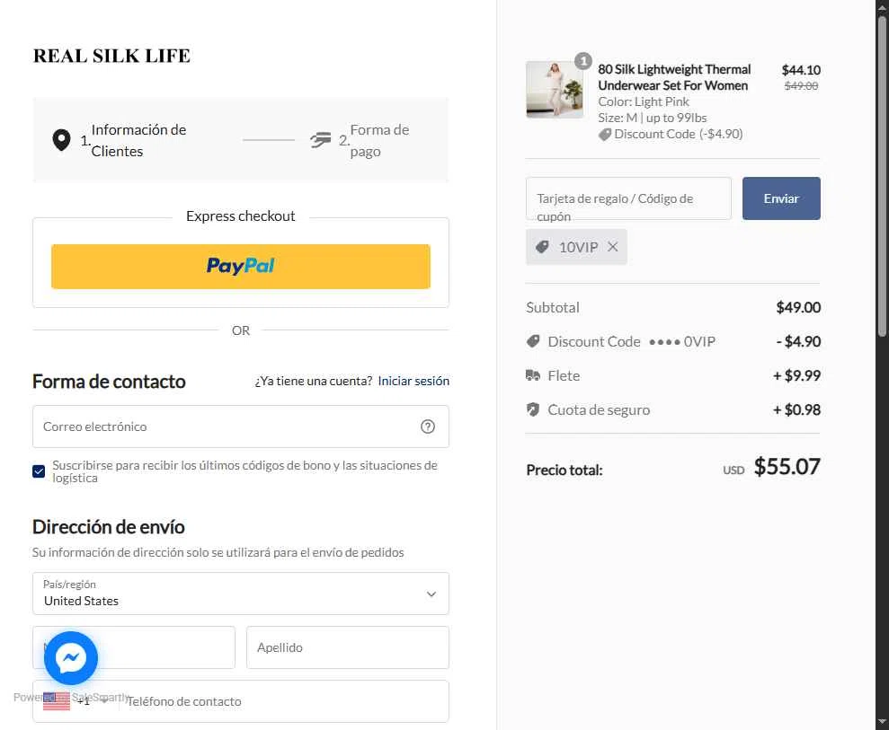 RealSilk Life checkout page showing RealSilk Life promo code box | Screenshot taken by SimplyCodes community member on Jun 16, 2025