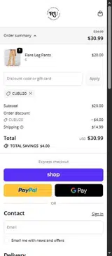 CUBU20 coupon verification screenshot