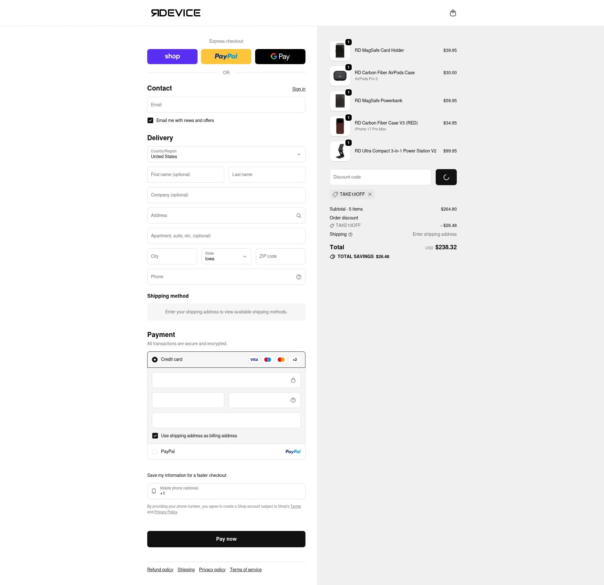 Reborn Device checkout page showing Reborn Device discount code box | Screenshot taken by SimplyCodes community member on Feb 13, 2026