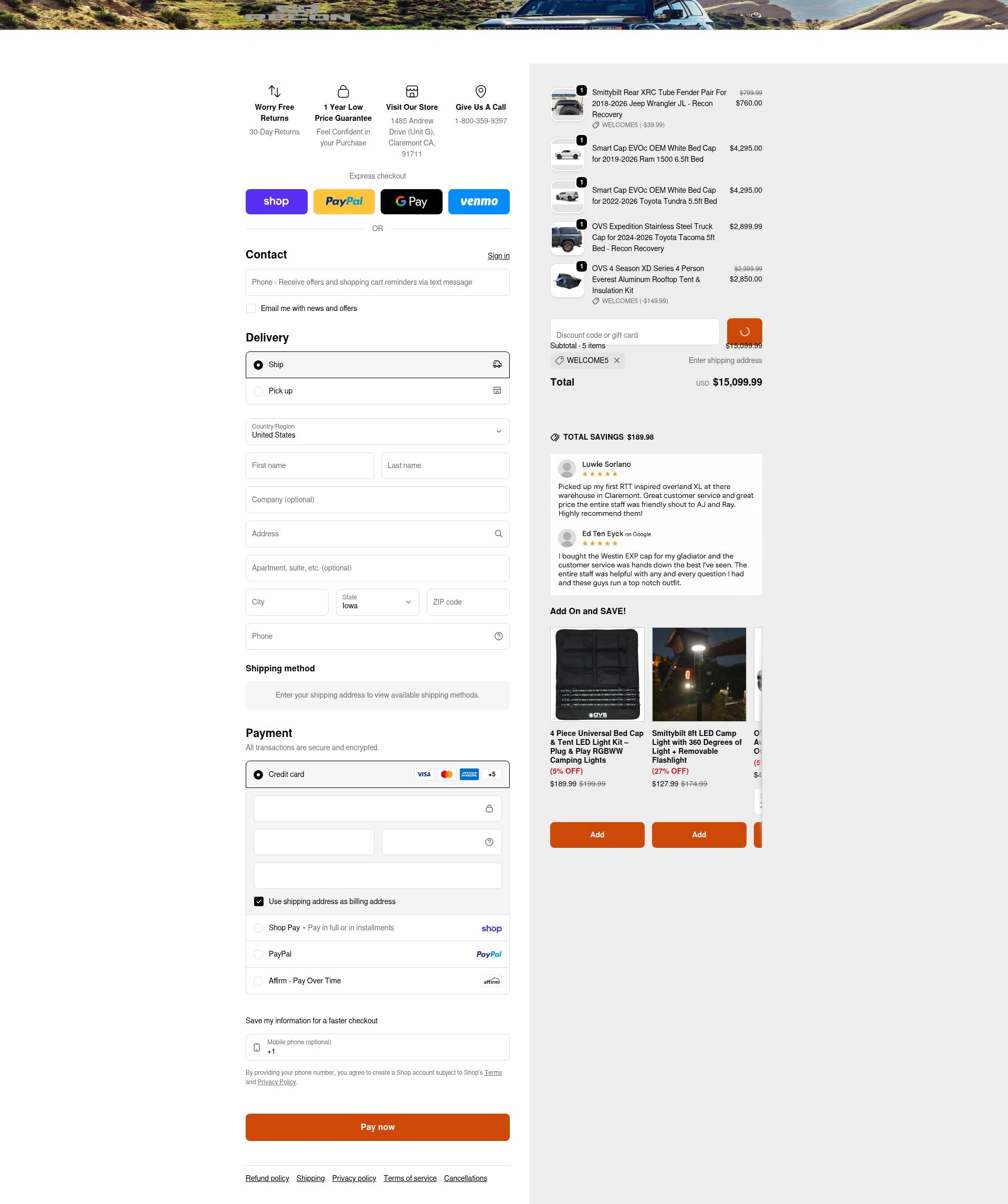 Reconrecovery checkout page showing Reconrecovery promo code box | Screenshot taken by SimplyCodes community member on Feb 13, 2026
