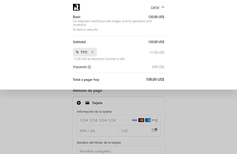 Recraft checkout page showing Recraft promo code box | Screenshot taken by SimplyCodes community member on Jul 29, 2025
