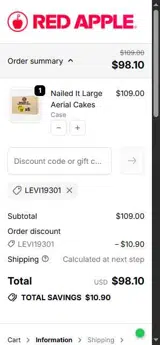 LEVI19301 coupon verification screenshot