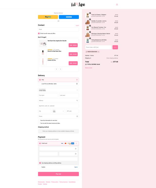Red Aspen checkout page showing Red Aspen promo code box | Screenshot taken by SimplyCodes community member on Aug 26, 2025