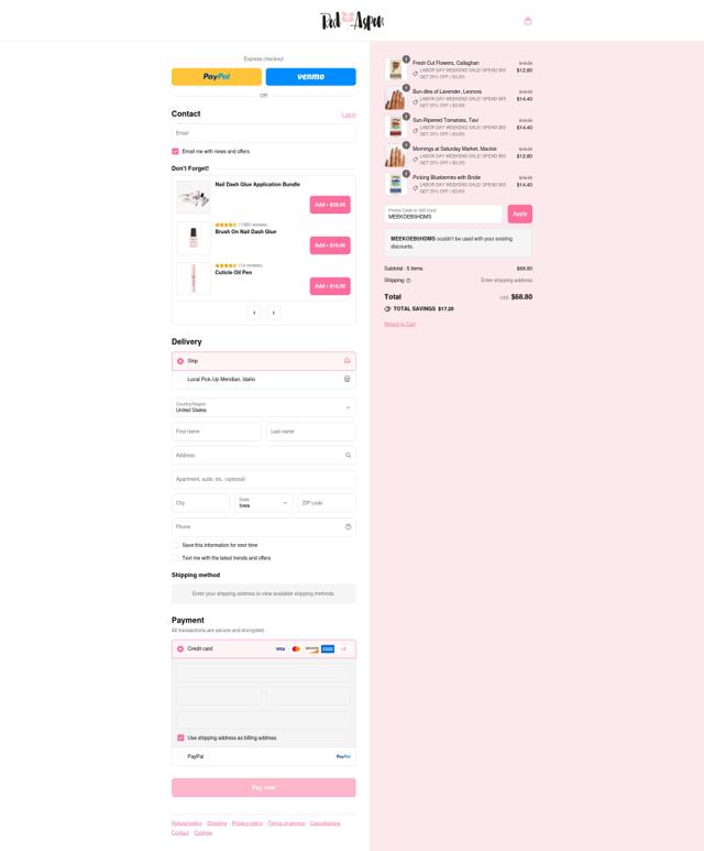 Red Aspen checkout page showing Red Aspen promo code box | Screenshot taken by SimplyCodes community member on Aug 30, 2025