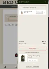 Red Canoe coupon verification screenshot