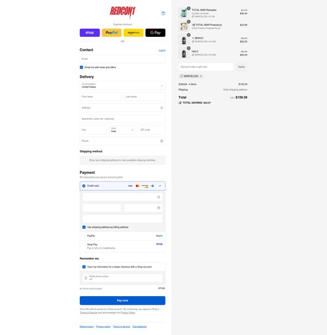 Redcon1 checkout page showing Redcon1 discount code box | Screenshot taken by SimplyCodes community member on Sep 7, 2025
