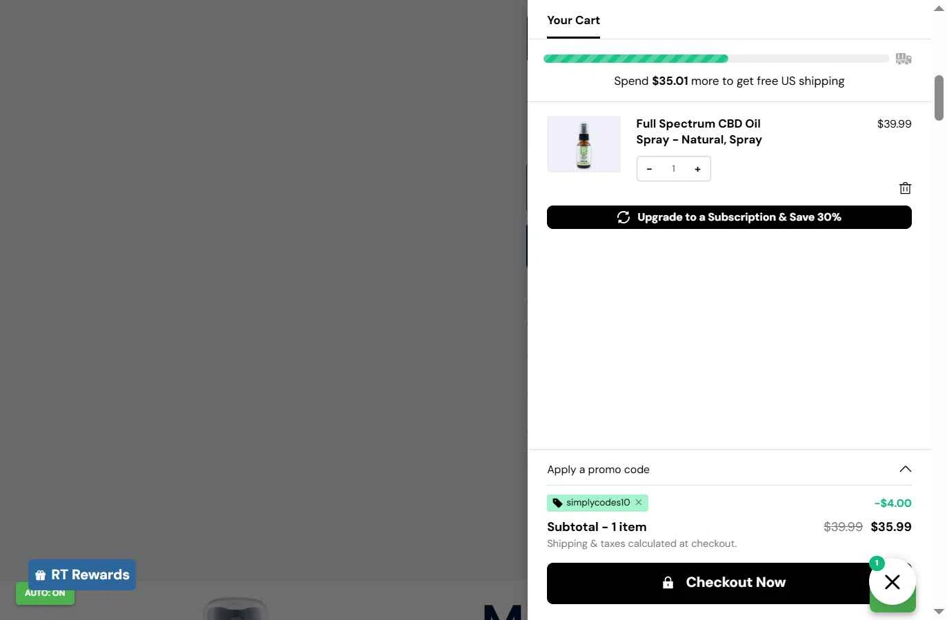 Redeem Therapeutics checkout page showing Redeem Therapeutics promo code box | Screenshot taken by SimplyCodes community member on Jan 3, 2026
