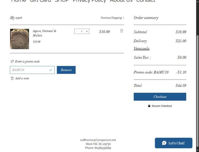 Re-D'Fine Me LLC checkout page showing Re-D'Fine Me LLC promo code box | Screenshot taken by SimplyCodes community member on Sep 26, 2025