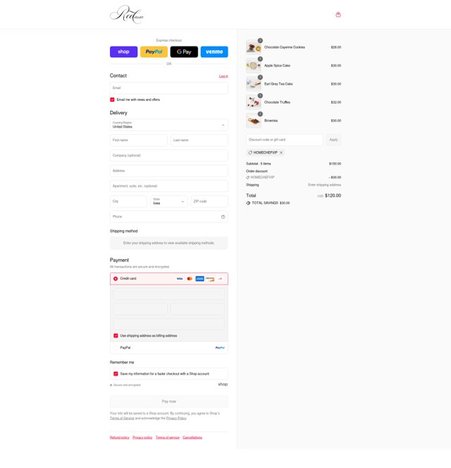 Red Velvet NYC checkout page showing Red Velvet NYC promo code box | Screenshot taken by SimplyCodes community member on Sep 2, 2025
