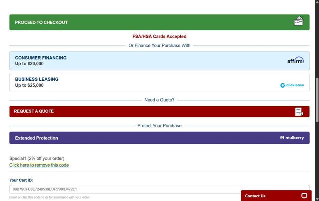 Rehabmart checkout page showing Rehabmart promo code box | Screenshot taken by SimplyCodes community member on Aug 18, 2025