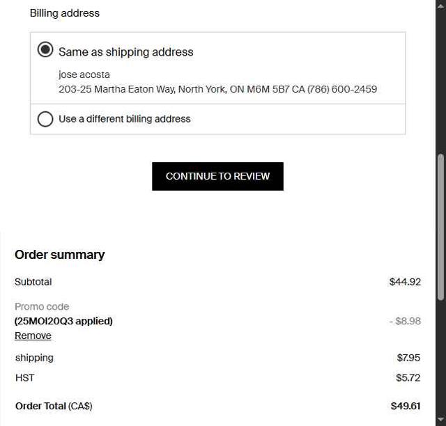 Reitmans checkout page showing Reitmans promo code box | Screenshot taken by SimplyCodes community member on Aug 21, 2025