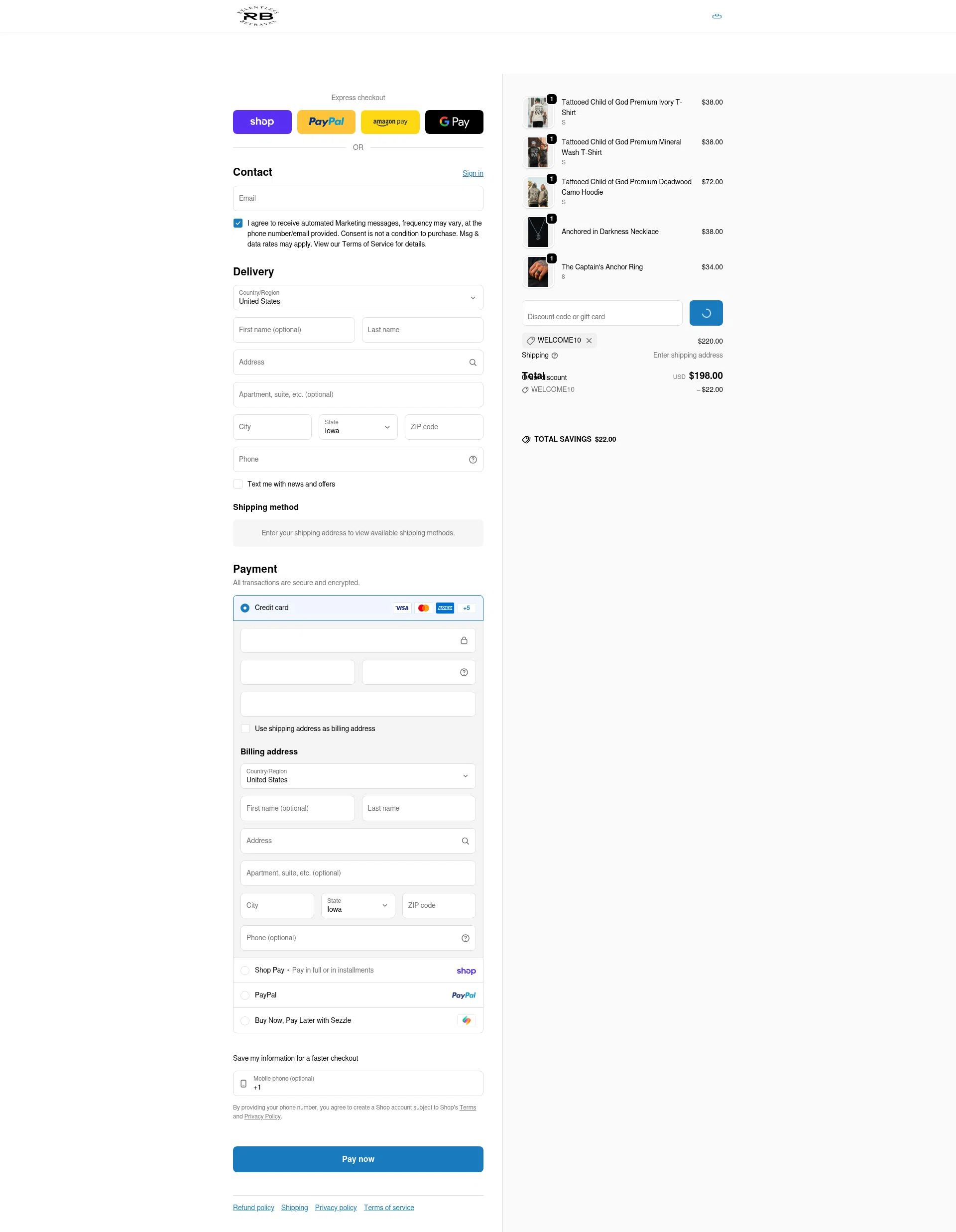 Relentless Betrayal checkout page showing Relentless Betrayal discount code box | Screenshot taken by SimplyCodes community member on Feb 24, 2026