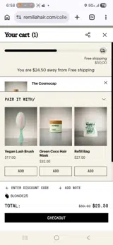 BLONDE25 coupon verification screenshot