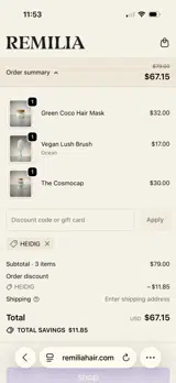 HEIDIG coupon verification screenshot