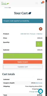 SHOP10 coupon verification screenshot